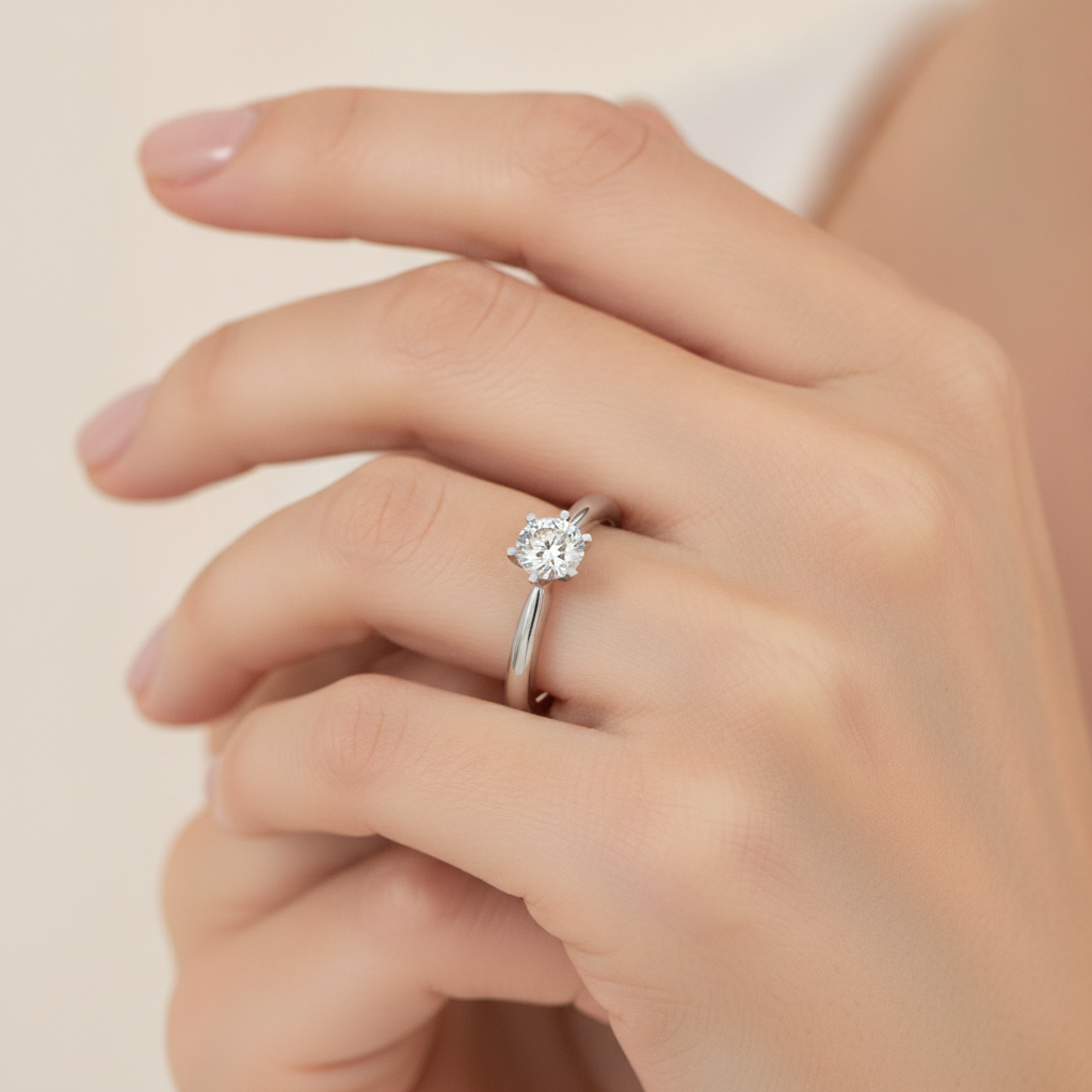 The Wonderful Single Stone Ring In 925 Sterling Silver - Fourteen