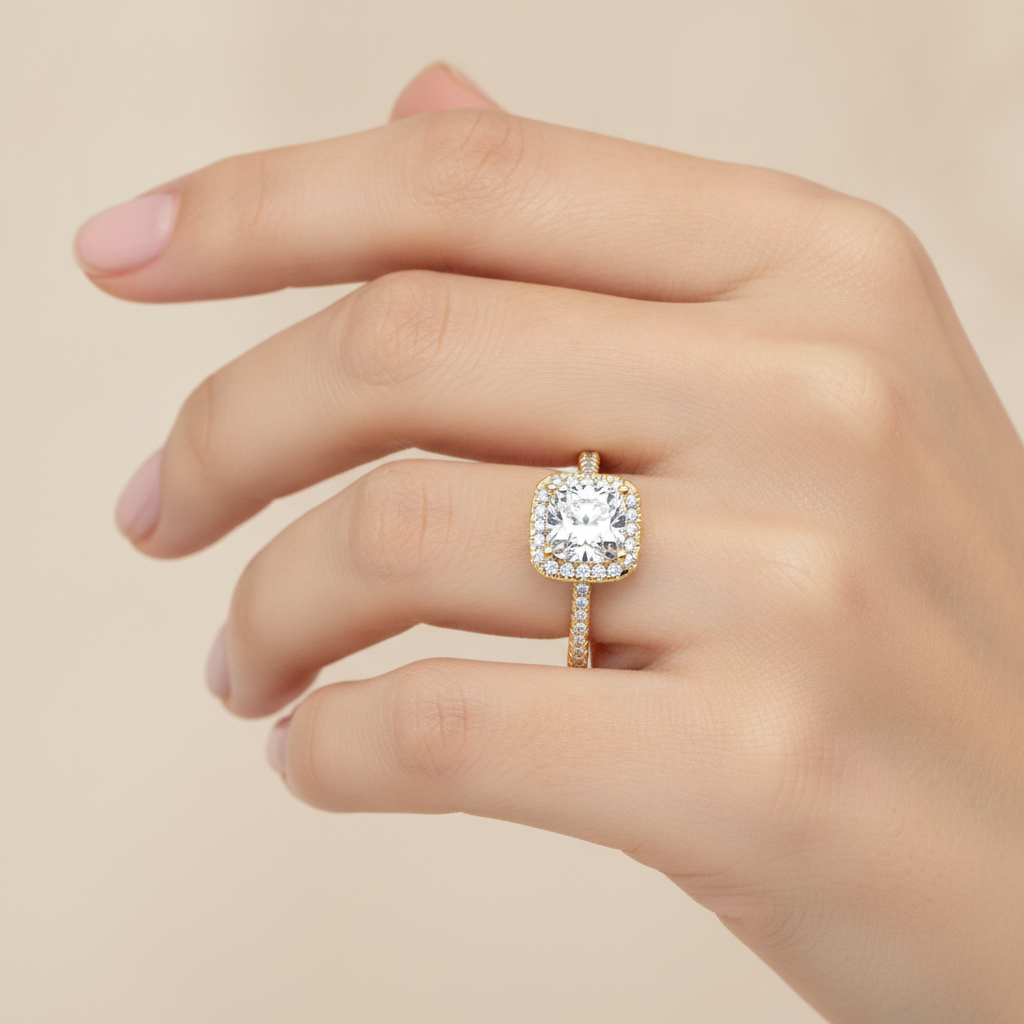 Exquisite Solitaire Ring In 925 Sterling Silver - Fourteen
