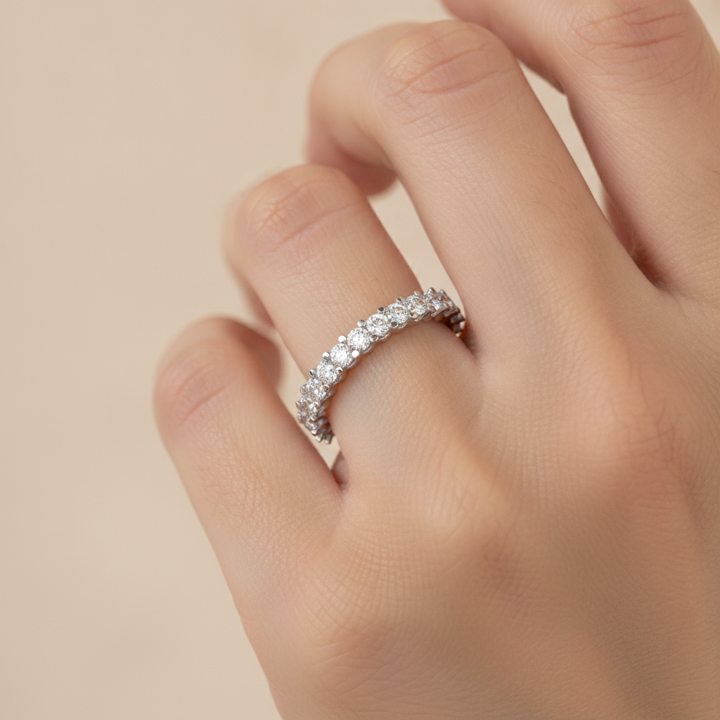 Statement Wedding Band In 925 Sterling Silver - Fourteen