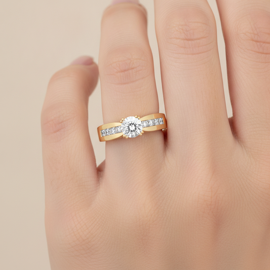 Choice Solitaire Ring In 925 Sterling Silver - Fourteen