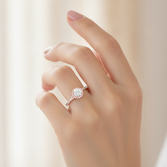 Lovesome Halo Ring In 925 Sterling Silver - Fifteen