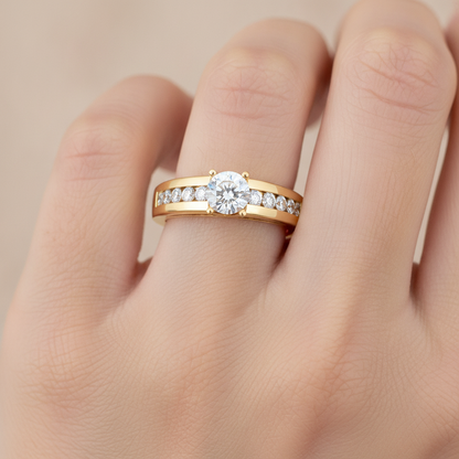 Royal Solitaire Ring In 925 Sterling Silver - Fourteen