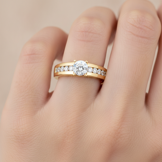 Royal Solitaire Ring In 925 Sterling Silver - Fourteen