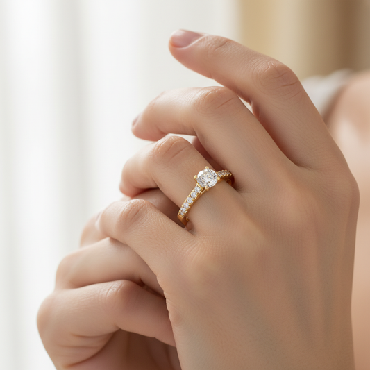 Yellow Gold Princess Diamond Wedding Ring