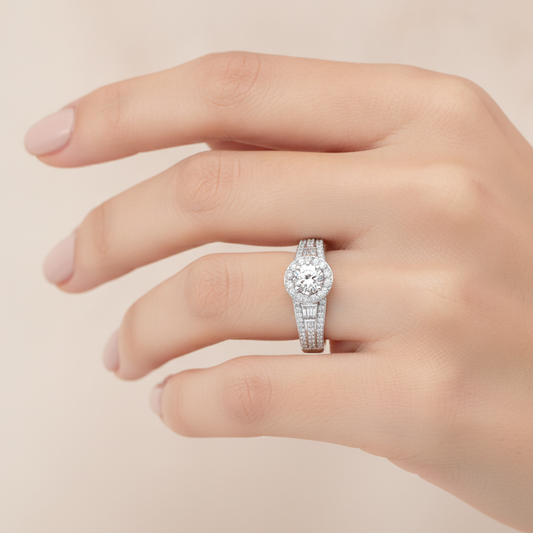 Lucrezia Diamond Halo Ring - Fourteen