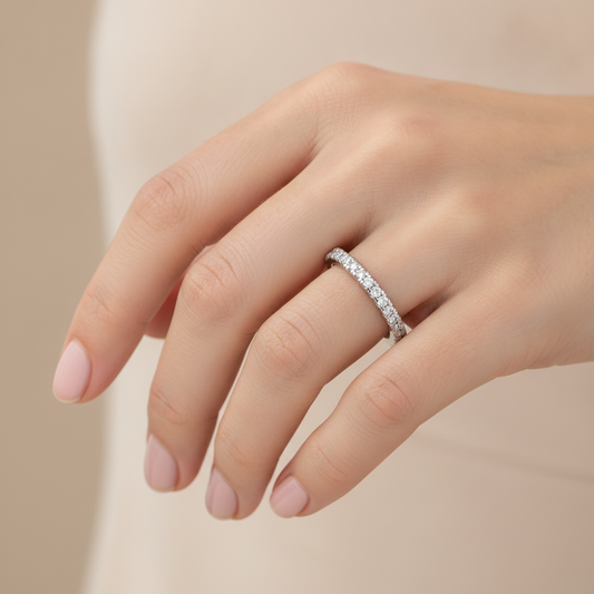 Cherry Eternity Band In 925 Sterling Silver - Fourteen