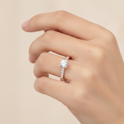 Times Solitaire Ring In 925 Sterling Silver - Fourteen