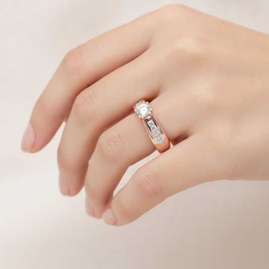 Glory Solitaire Ring In 925 Sterling Silver - Fourteen