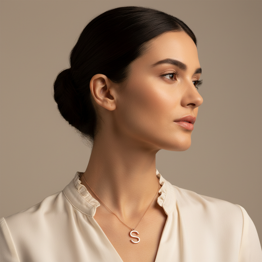 Sterling Silver Letter S Initial Charm Pendant