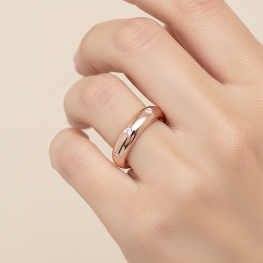 Noella Diamond Band In 925 Sterling Silver - Fourteen