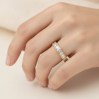 Blissful Solitaire Ring In 925 Sterling Silver - Fourteen