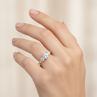 Unmatched Halo Solitaire Ring - Fourteen