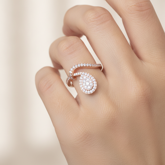 Endless Diamonds Cluster Ring In 925 Sterling Silver - Fourteen