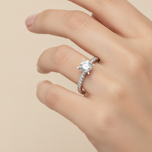 Classic Solitaire Ring In 925 Sterling Silver - Fifteen