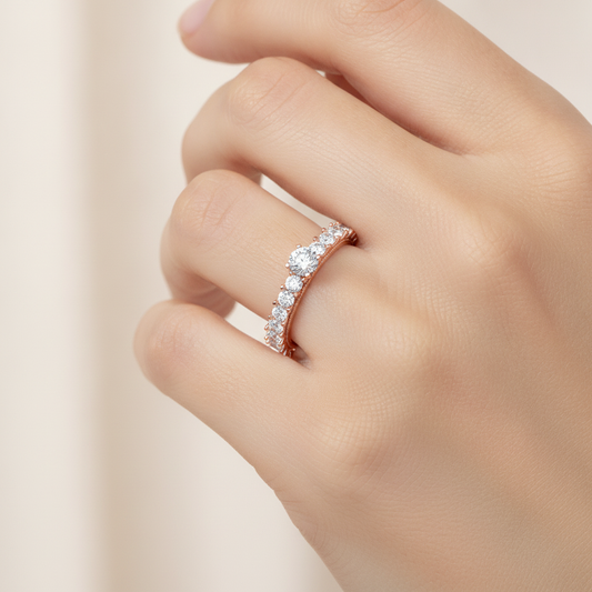 Rare Solitaire Ring In 925 Sterling Silver - Fourteen
