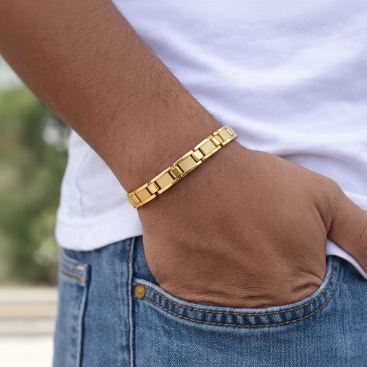 Textured Mesh And Bar Link Bracelet With Lobster Clasp - Two