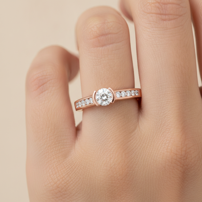 Jazzful Solitaire Ring In 925 Sterling Silver - Fourteen