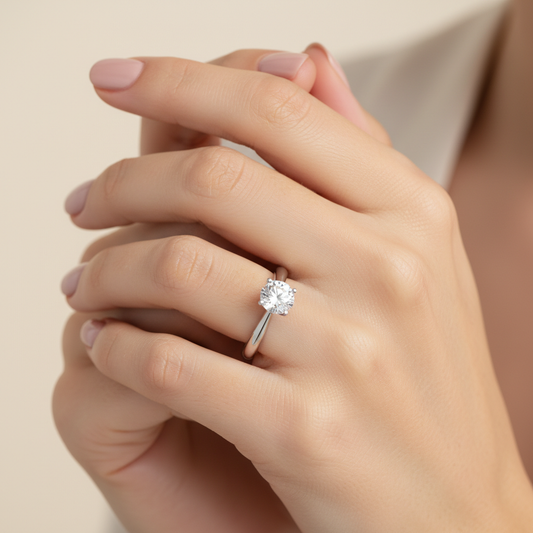 Certified 3 Ct Moissanite Ring in 925 Sterling Silver