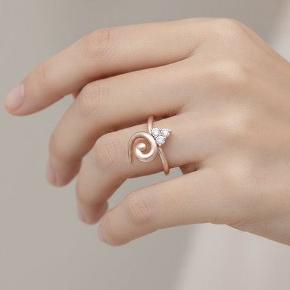 Lily Floral Diamond Band In 925 Sterling Silver - Fourteen