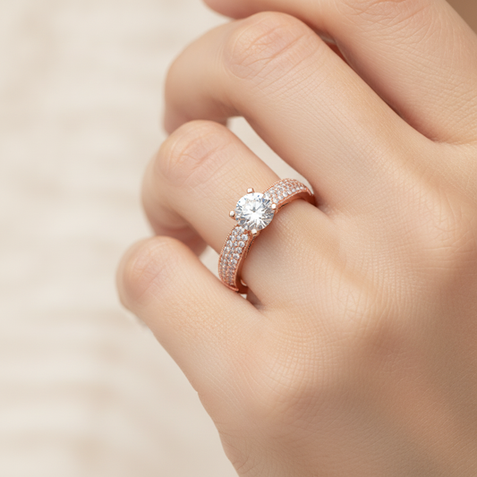 High Spirited Solitaire Ring In 925 Sterling Silver - Fourteen