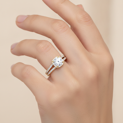 Stylish Bridal Ring Set In 925 Sterling Silver - Fourteen