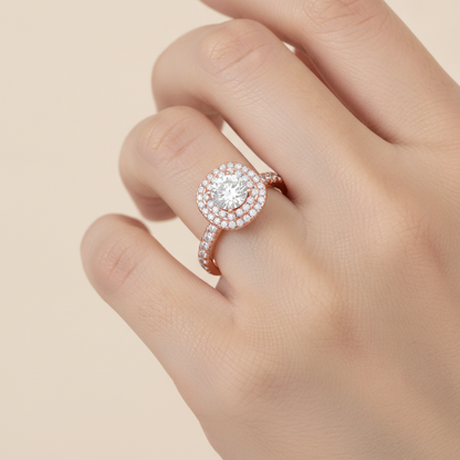 Jocular Halo Ring In 925 Sterling Silver - Fifteen