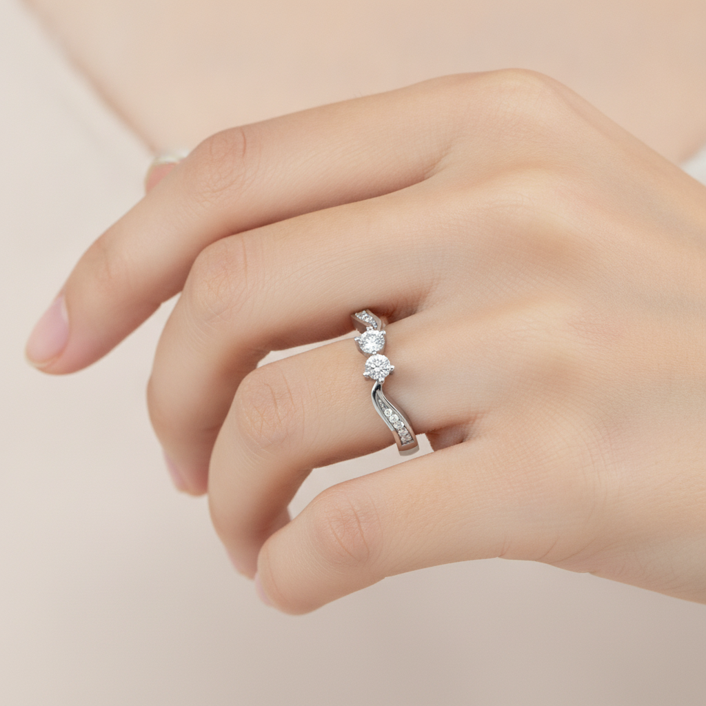 Dual Diamond Anniversary Ring - Fourteen