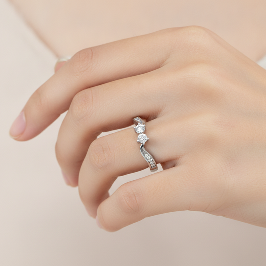 Dual Diamond Anniversary Ring - Fourteen