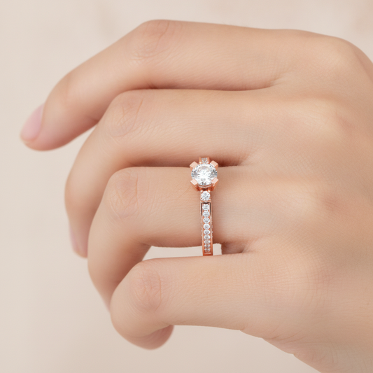 Reefulgent Solitaire Ring In 925 Sterling Silver - Fourteen