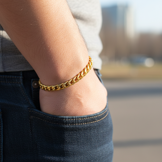 Cuban Link Chain Bracelet With S Hook - Two