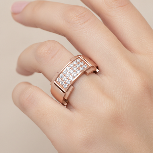 Charming Band Men's Ring In 925 Sterling Silver - Thirteen