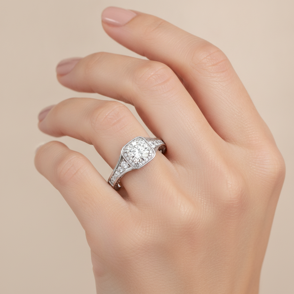 Belle Halo Ring - Fourteen