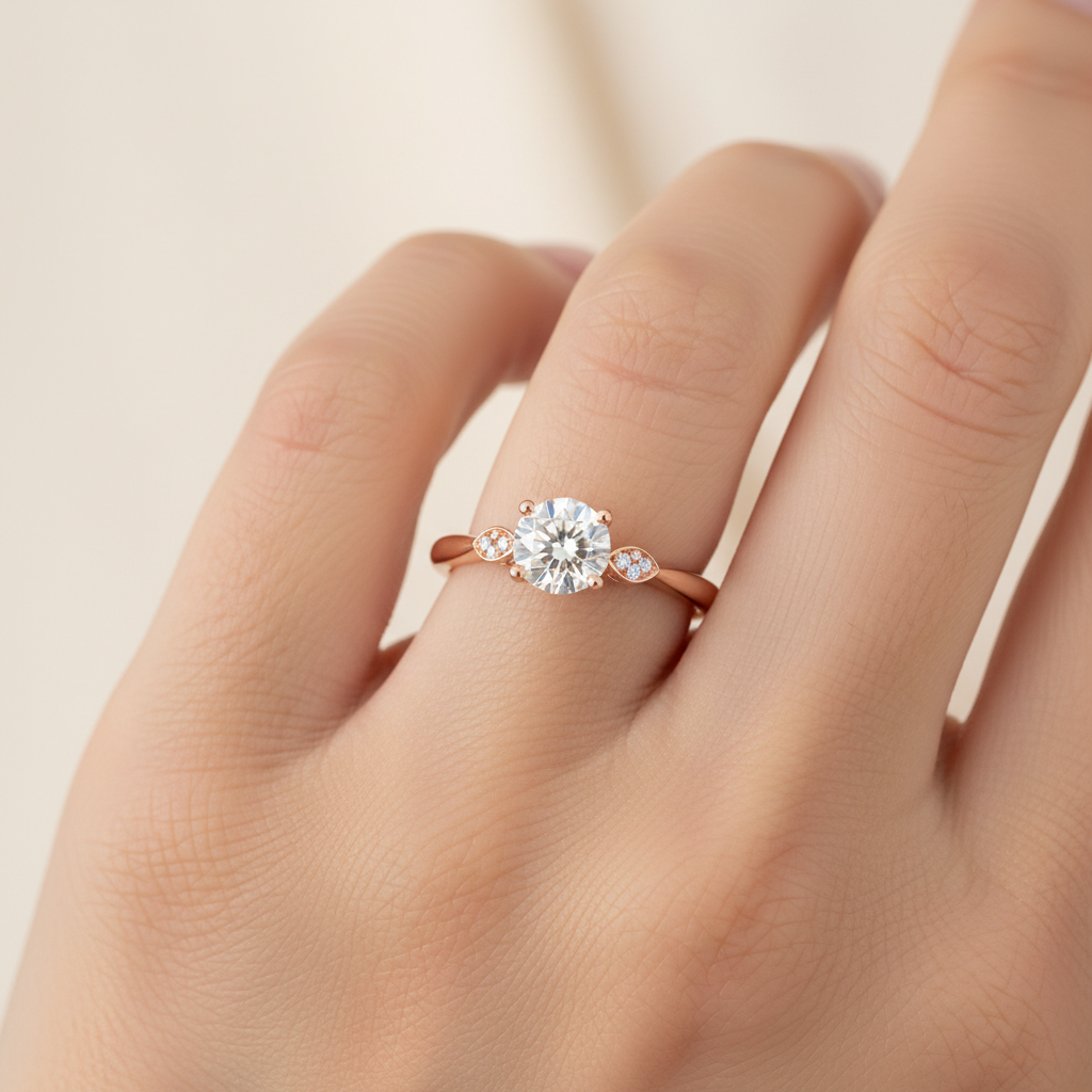 3 Ct Classic 6 Prong Solitaire Moissanite Engagement Ring In 925 Sterling Silver - Two