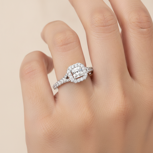Refined Solitaire Ring In 925 Sterling Silver - Fourteen