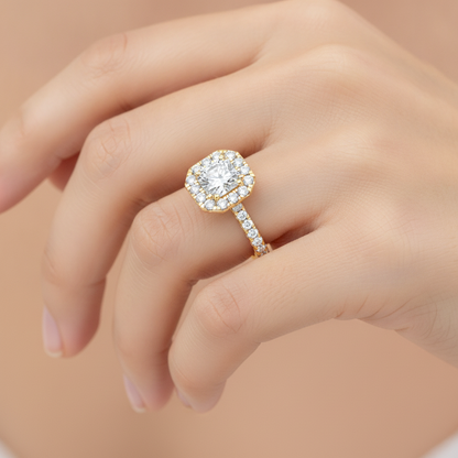 Domance Engagement Ring In 925 Sterling Silver - Fourteen