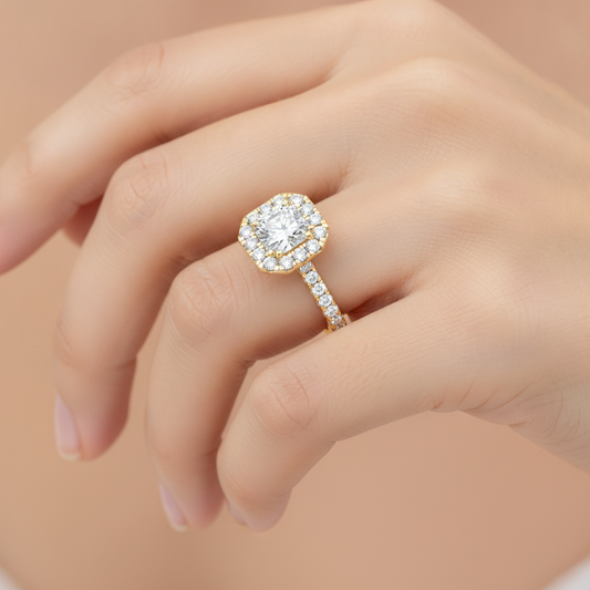 Domance Engagement Ring In 925 Sterling Silver - Fourteen