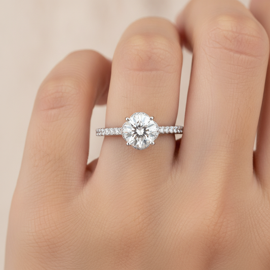 Zingy Solitaire Ring In 925 Sterling Silver - Fourteen