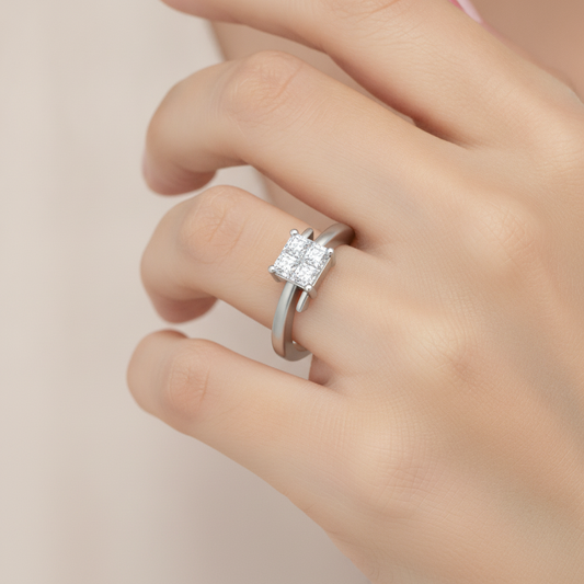 Criss Cross Solitaire Ring - Fourteen