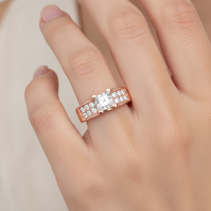 Scintillate Solitaire Ring In 925 Sterling Silver - Fourteen
