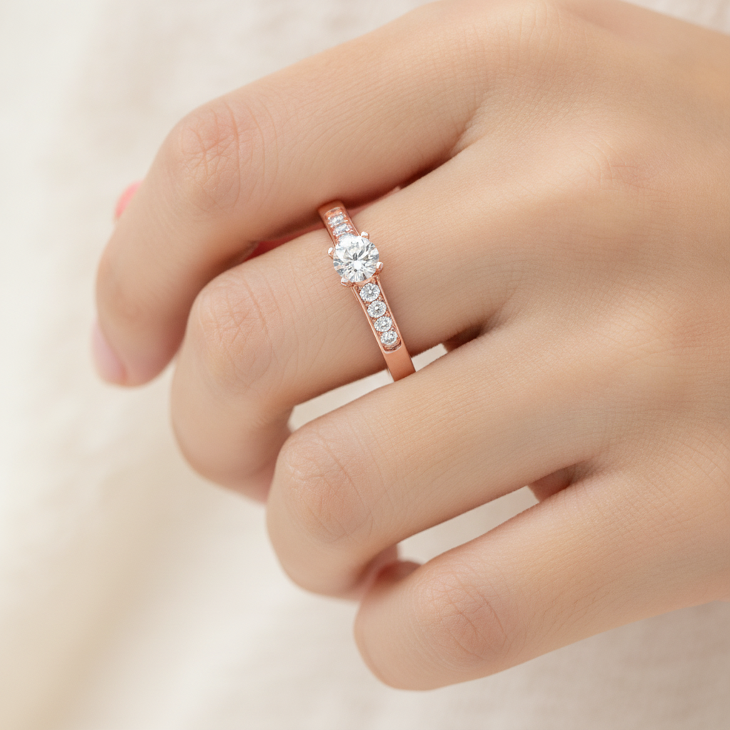 Mind Blowing Solitaire Ring In 925 Sterling Silver - Fourteen