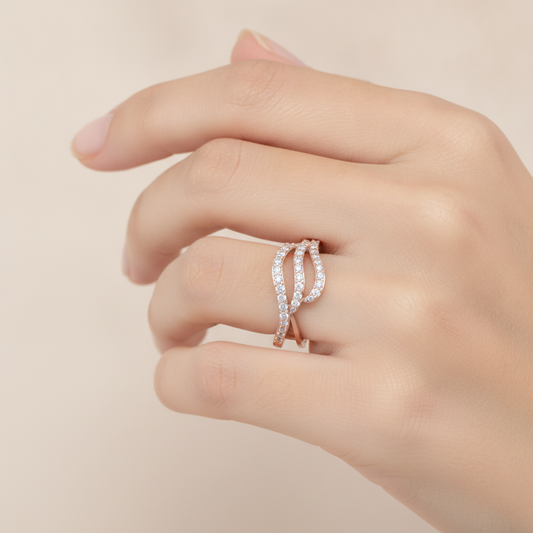 Royal Diamond Band In 925 Sterling Silver - Fourteen