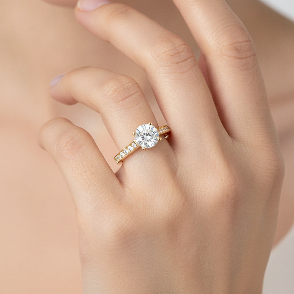 Fab Solitaire Ring In 925 Sterling Silver - Fourteen