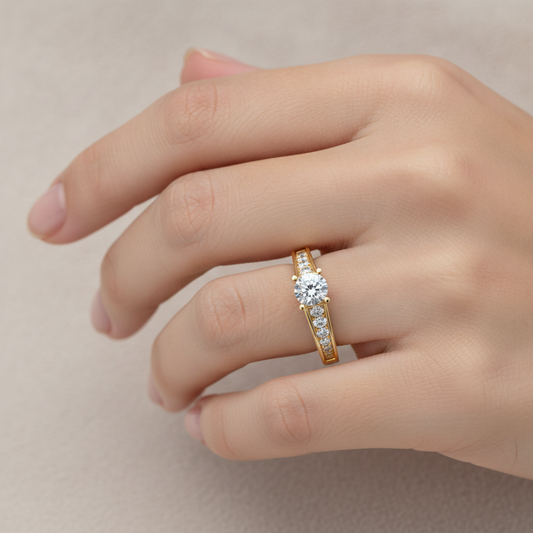 Rica Solitaire Ring In 925 Sterling Silver - Fourteen