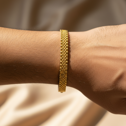 Wide Mesh Link Bracelet With S Hook - Three