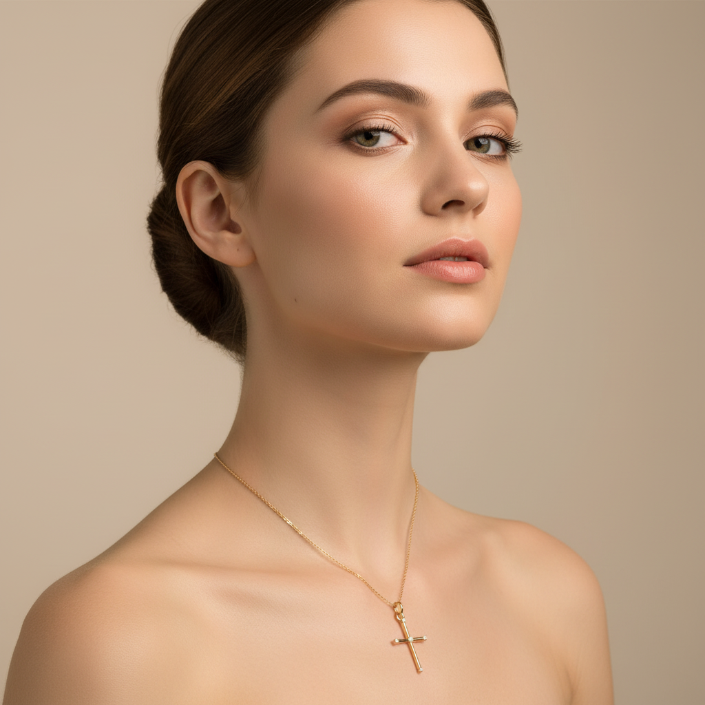Diamond Accent Cross Pendant Necklace - Two