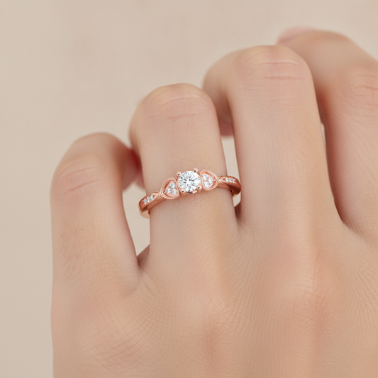 Summery Diamond Ring In 925 Sterling Silver - Fourteen