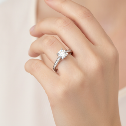 Adorable Solitaire Ring In 925 Sterling Silver - Fourteen