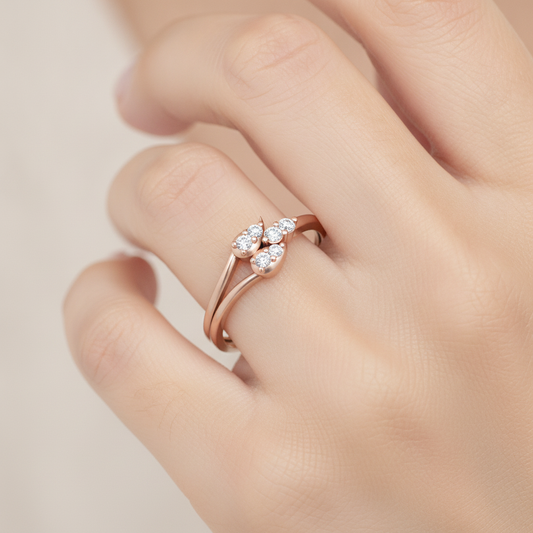 Wavy Curve Band In 925 Sterling Silver - Fourteen