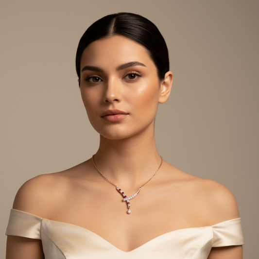 White Gold Diamonds With Coloured Gemstone Accents. - Two