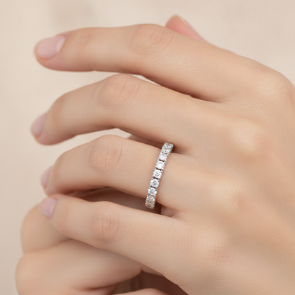 Incroyable Eternity Ring In 925 Sterling Silver - Fourteen
